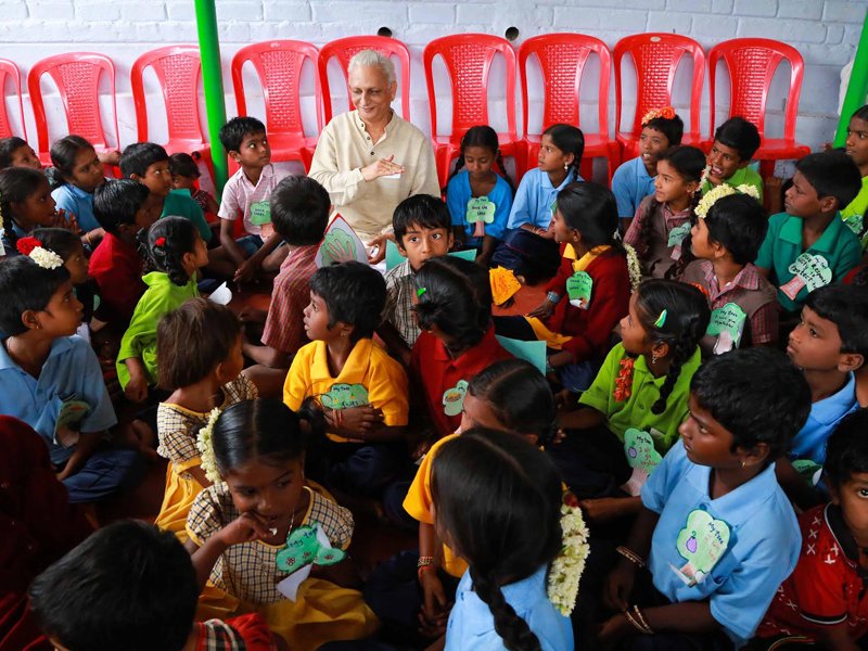 Sri-M-with-students-The-Satsang-Rural-School