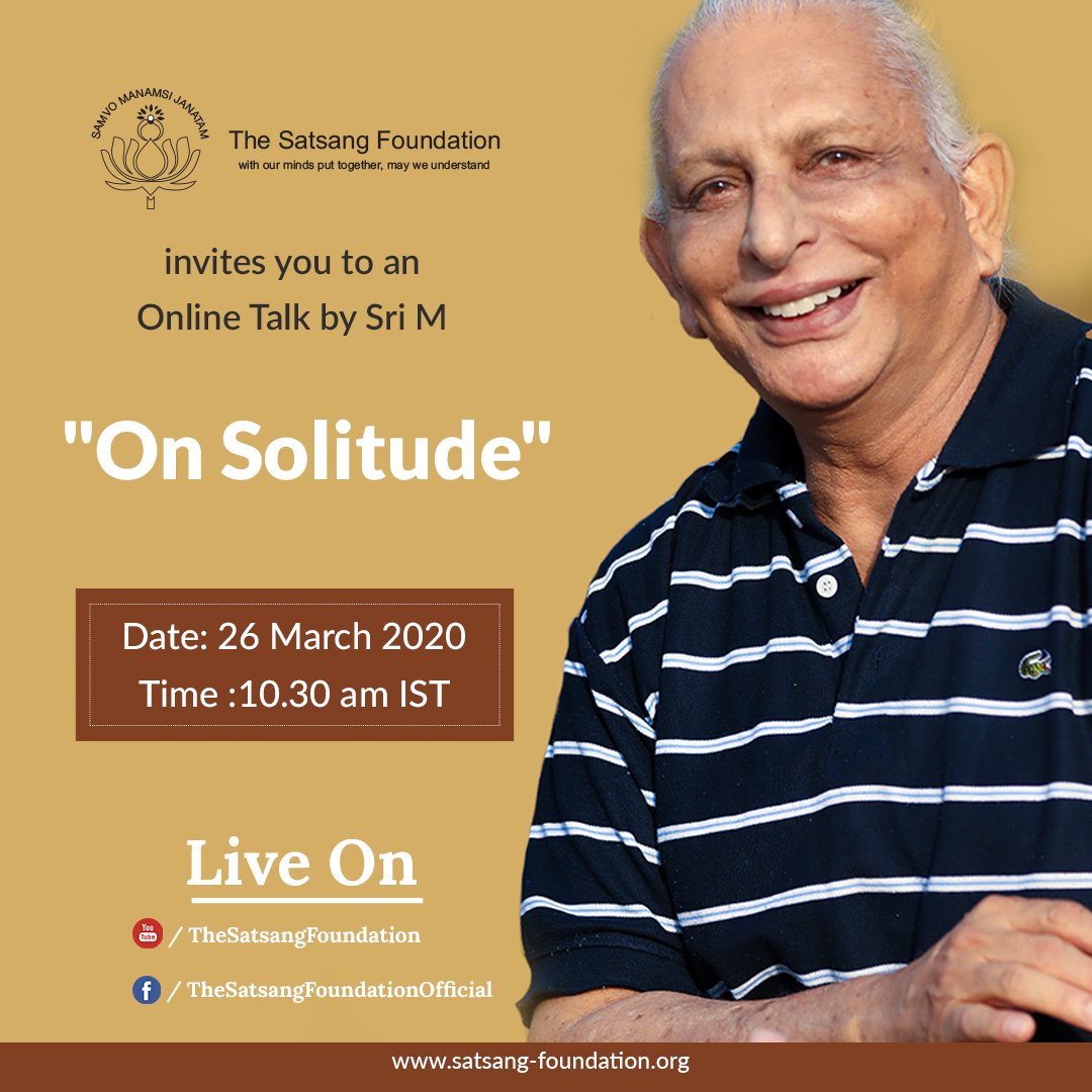 Sri M Online Talk On Solitude